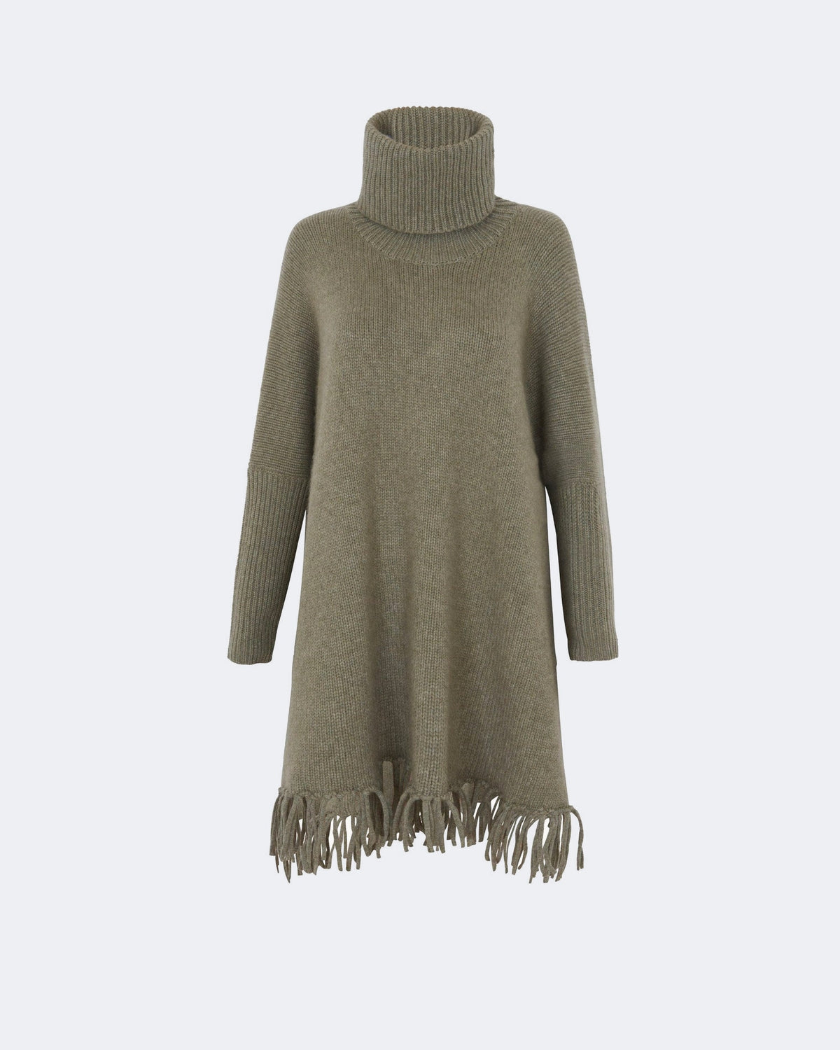 Cape en cachemire kaki pour femme - Kujten packshot