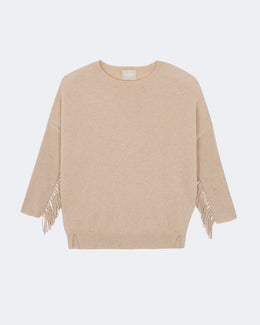 Pull en cachemire beige pour femme - Kujten packshot