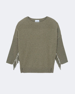 Pull en cachemire kaki pour femme - Kujten packshot