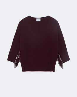 Pull en cachemire bordeaux pour femme - Kujten packshot