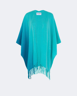 Cape en cachemire vert pour femme - Kujten packshot