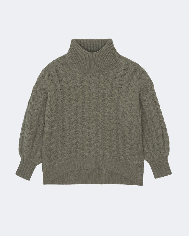 Pull Geraldine kaki chiné - Image principale