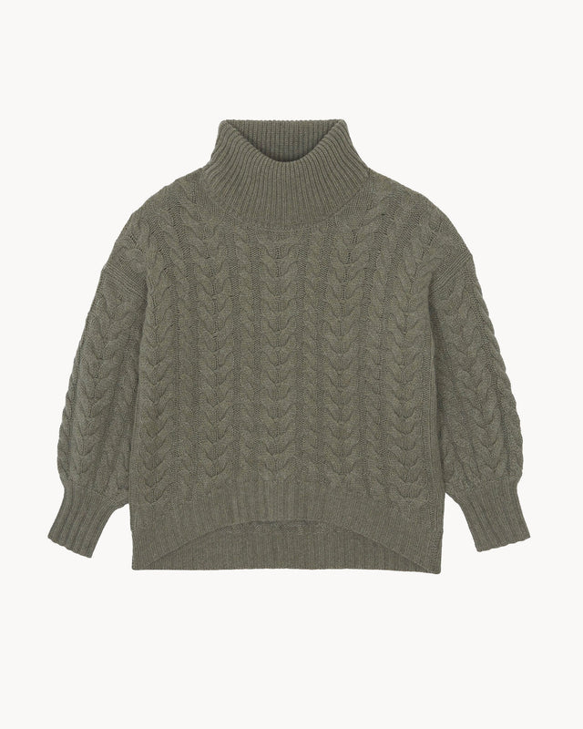 Pull Geraldine kaki chiné - Image principale
