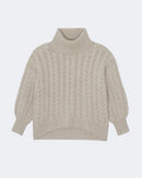 Pull en cachemire blanc et beige pour femme - Kujten packshot