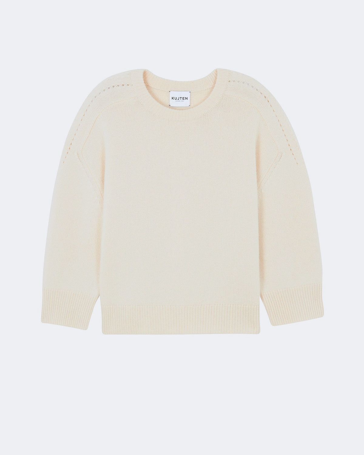 Pull en cachemire blanc pour femme - Kujten packshot