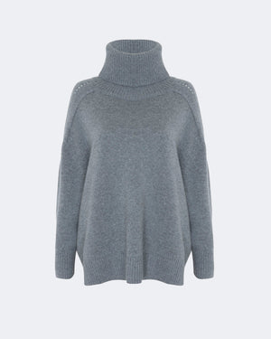 Pull en cachemire gris pour femme - Kujten packshot