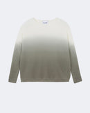 Pull en cachemire kaki et blanc pour femme - Kujten packshot