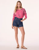 Pull Mela Bandana Bico rose fluo
