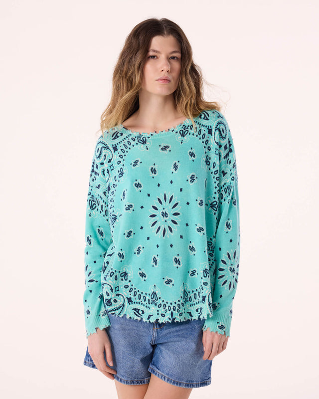Pull Mela Bandana Bico vert turquoise - Image principale