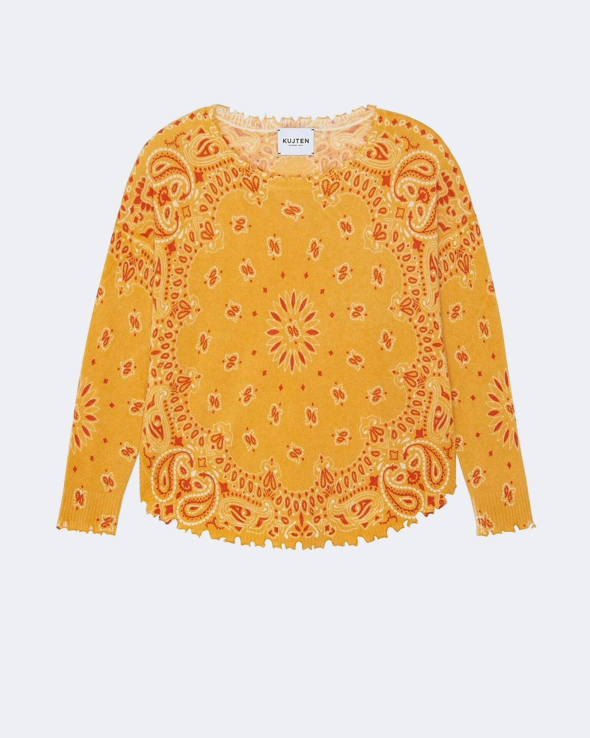 Pull en cachemire jaune pour femme - Kujten packshot
