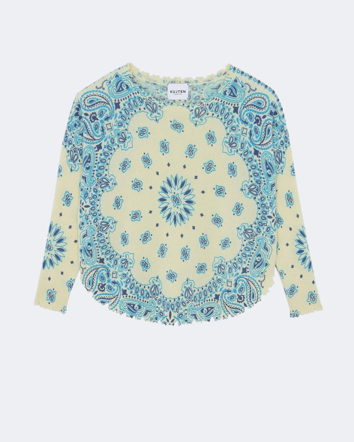 Pull en cachemire jaune pour femme - Kujten packshot
