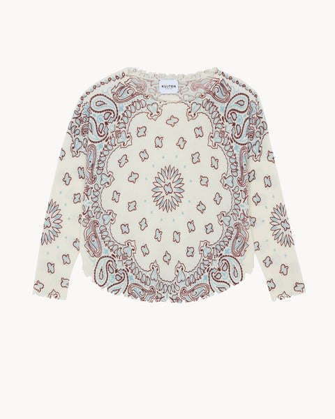 Pull Mela Bandana Bico blanc bordeaux sienne - Image principale