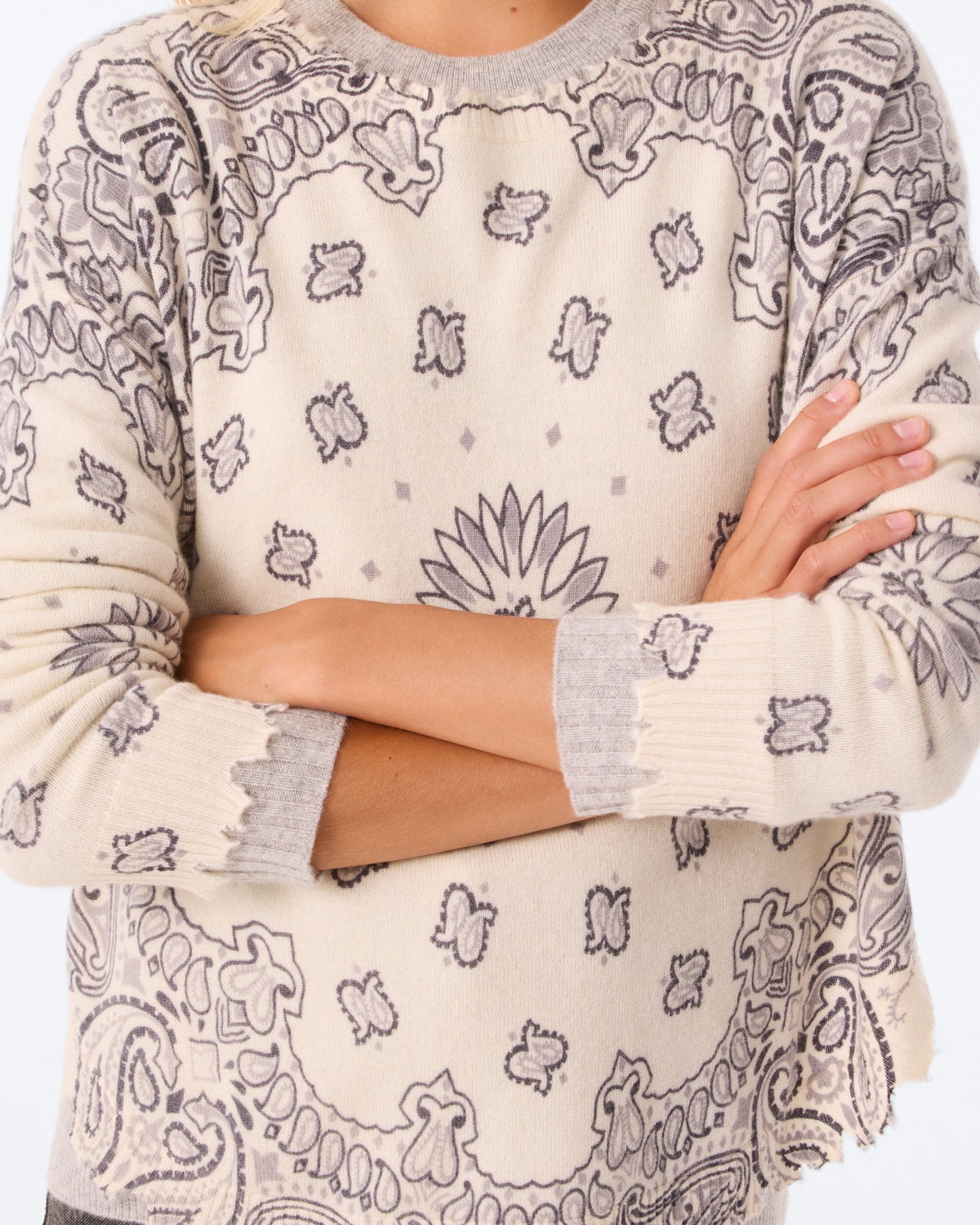 Sweater Mela Bandana Bico gray white