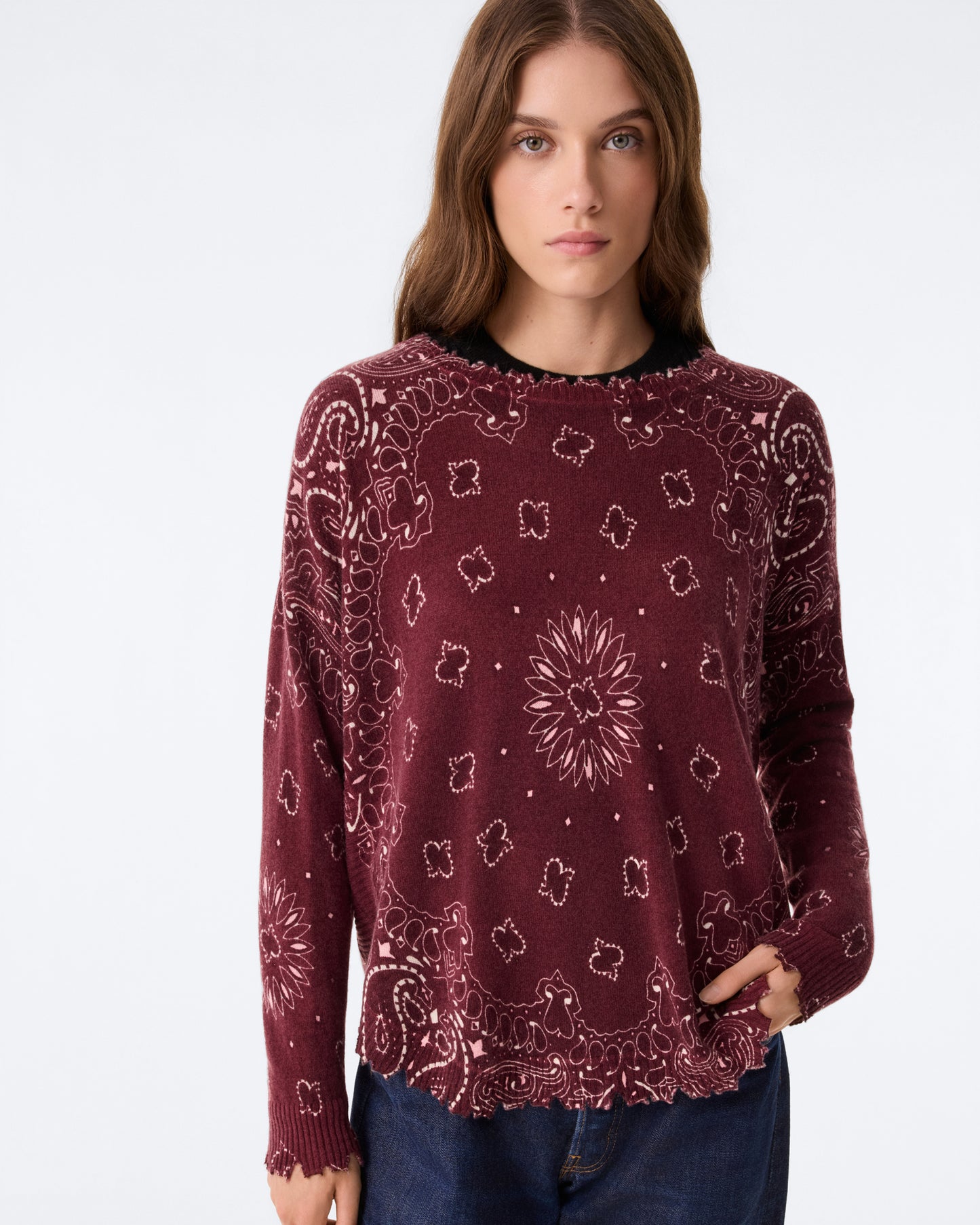 Sweater Mela Bandana Bico milano burgundy