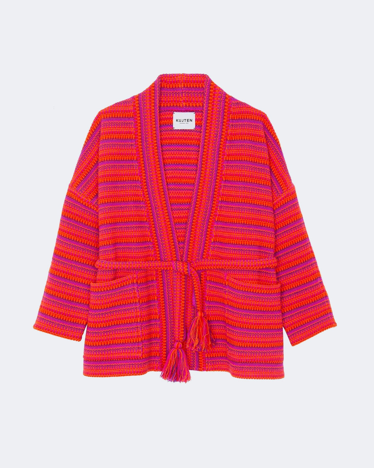 Veste en cachemire orange pour femme - Kujten packshot