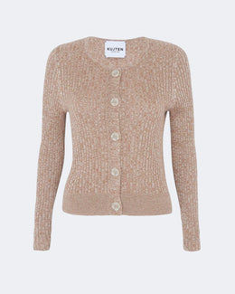 Gilet en cachemire & soie beige pour femme - Kujten packshot