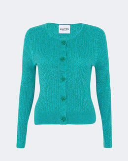 Gilet en cachemire & soie bleu pour femme - Kujten packshot
