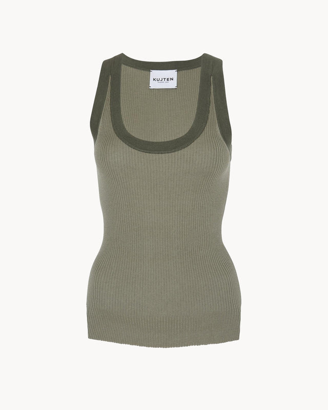 Tank Top Nael Colorblock marl khaki - Image principale