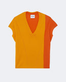Top en cachemire & soie jaune pour femme - Kujten packshot