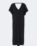 Robe en cachemire & soie noir pour femme - Kujten packshot