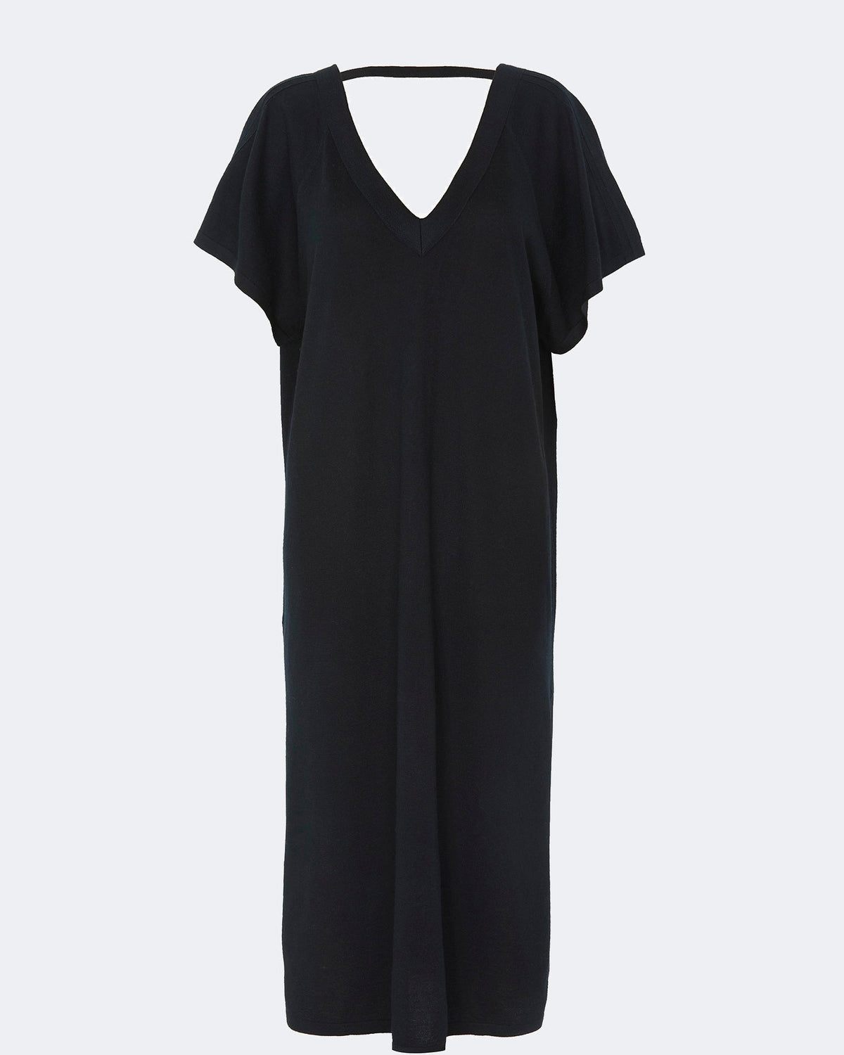 Robe en cachemire & soie noir pour femme - Kujten packshot
