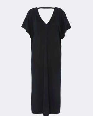 Robe en cachemire & soie noir pour femme - Kujten packshot