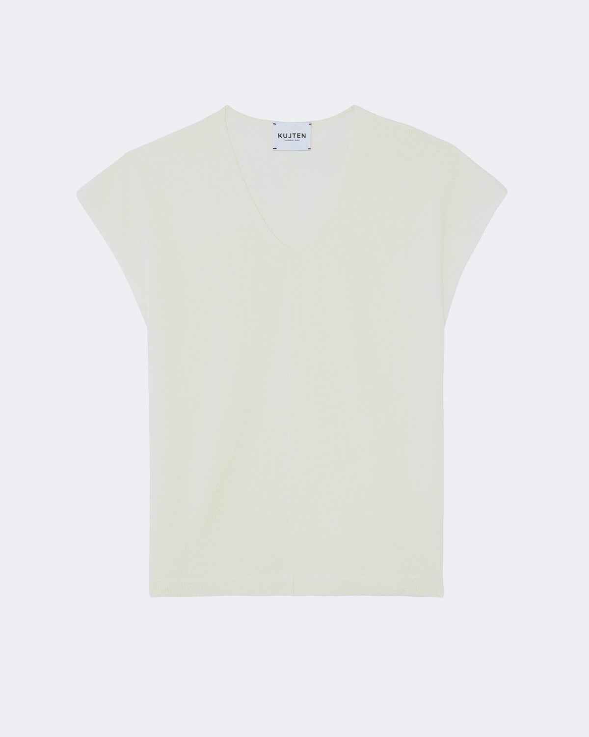 Pull en cachemire blanc pour femme - Kujten packshot