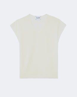 Pull en cachemire blanc pour femme - Kujten packshot