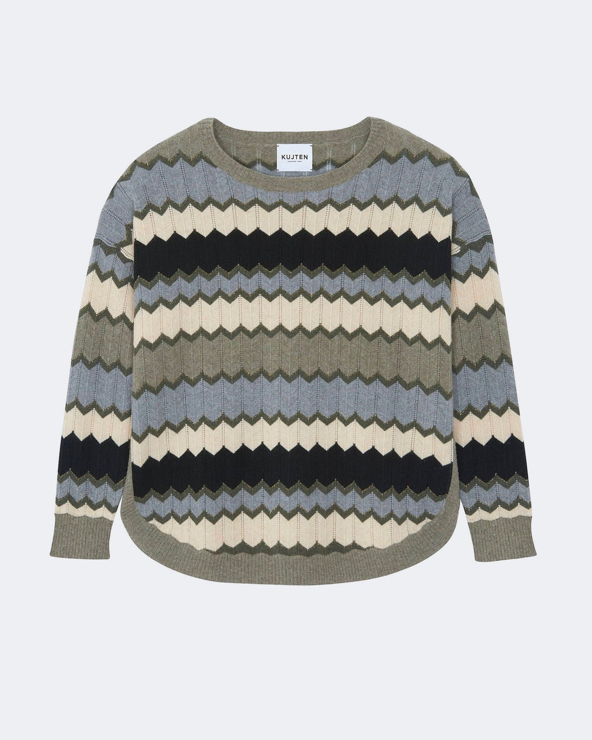 Pull en cachemire kaki pour femme - Kujten packshot