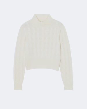Pull en cachemire blanc pour femme - Kujten packshot