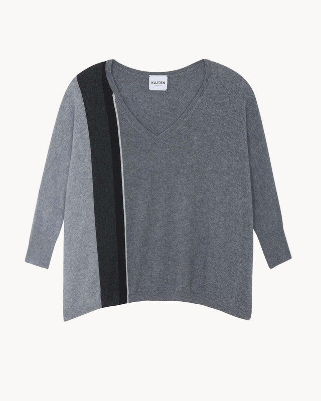 Pull Minie Colorblock gris flanelle - Image principale
