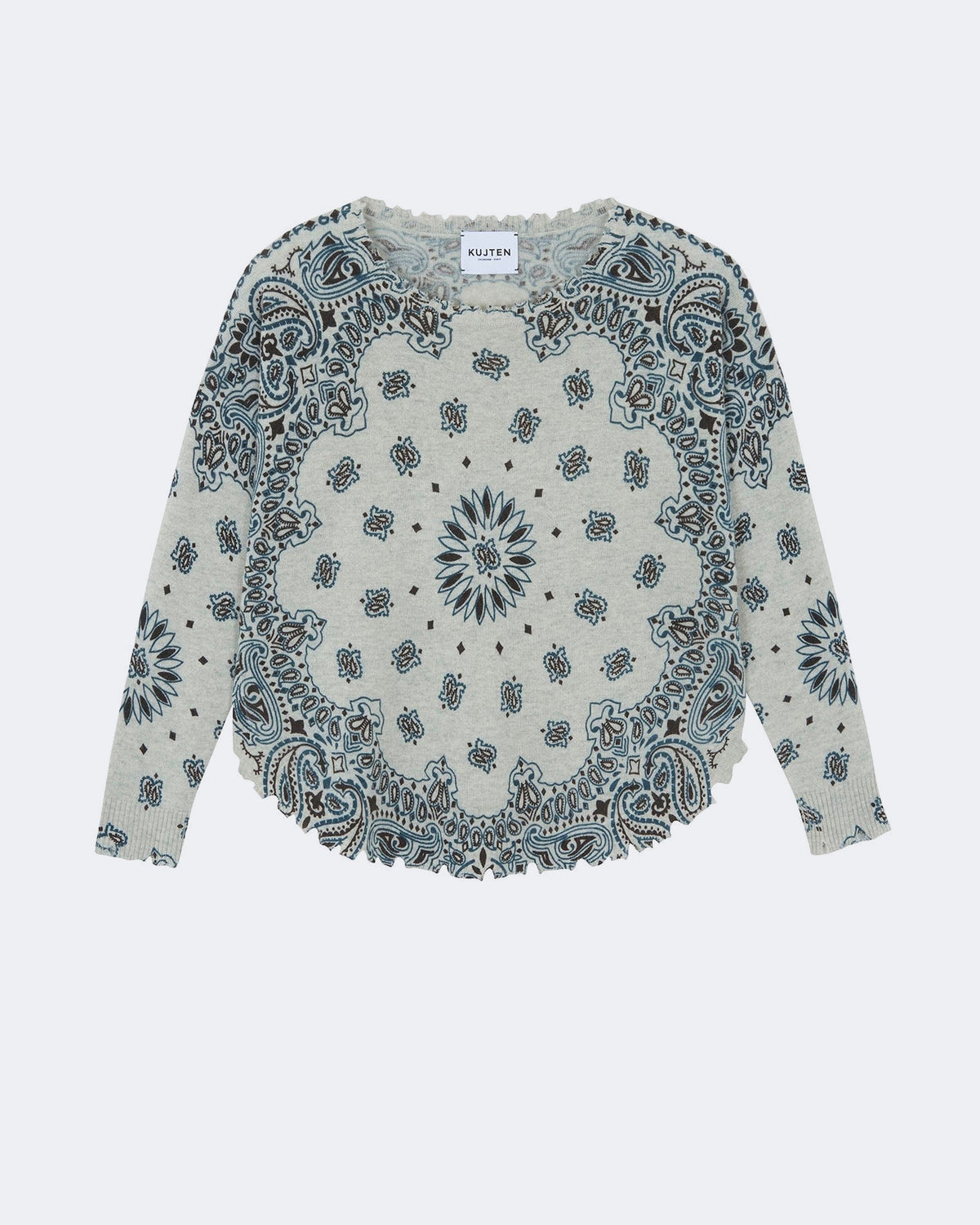 Pull en cachemire gris pour femme - Kujten packshot