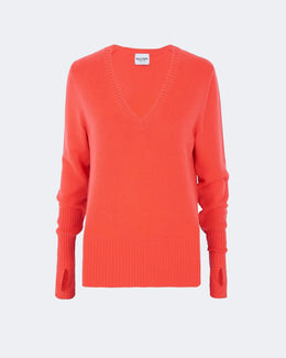 Pull en cachemire orange, rose et rouge pour femme - Kujten packshot
