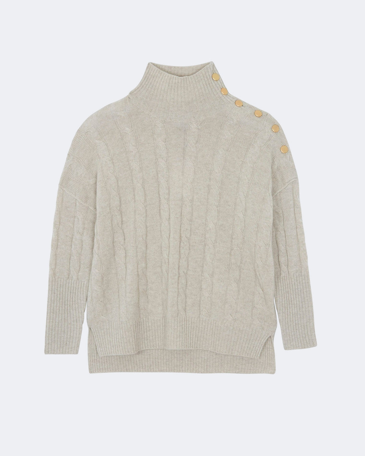 Pull en cachemire blanc et beige pour femme - Kujten packshot