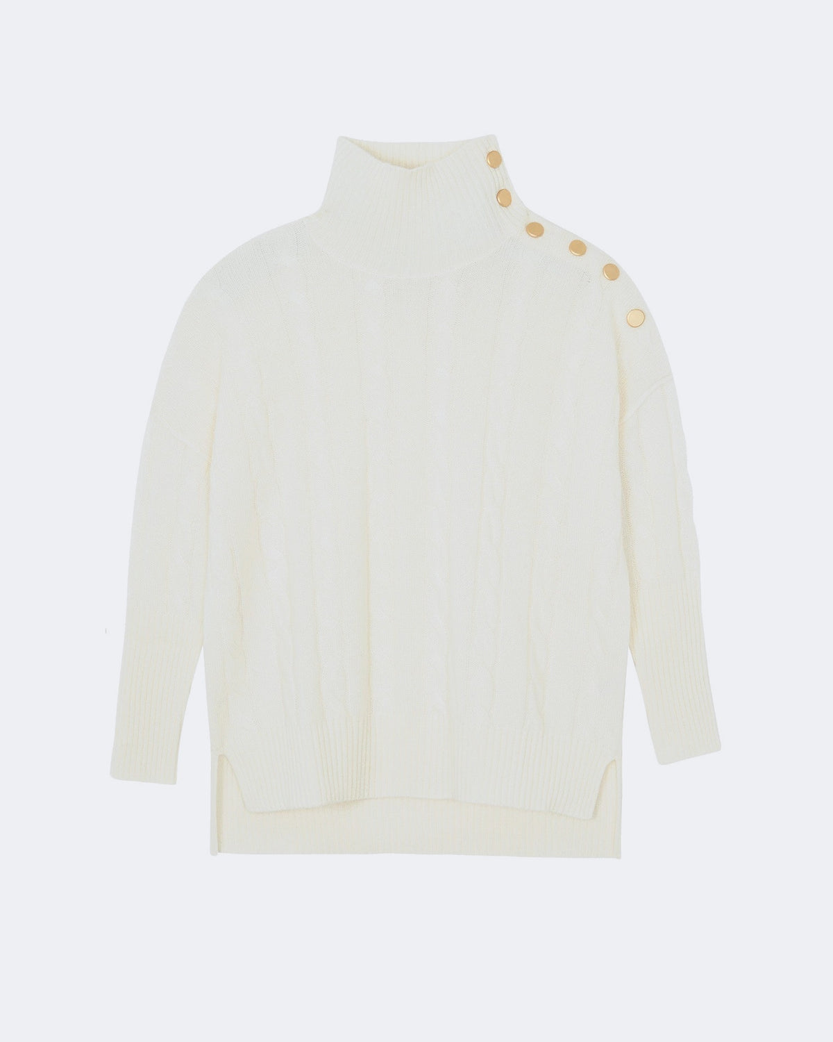 Pull en cachemire blanc pour femme - Kujten packshot