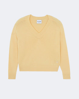 Pull en cachemire jaune pour femme - Kujten packshot