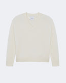 Pull en cachemire blanc pour femme - Kujten packshot