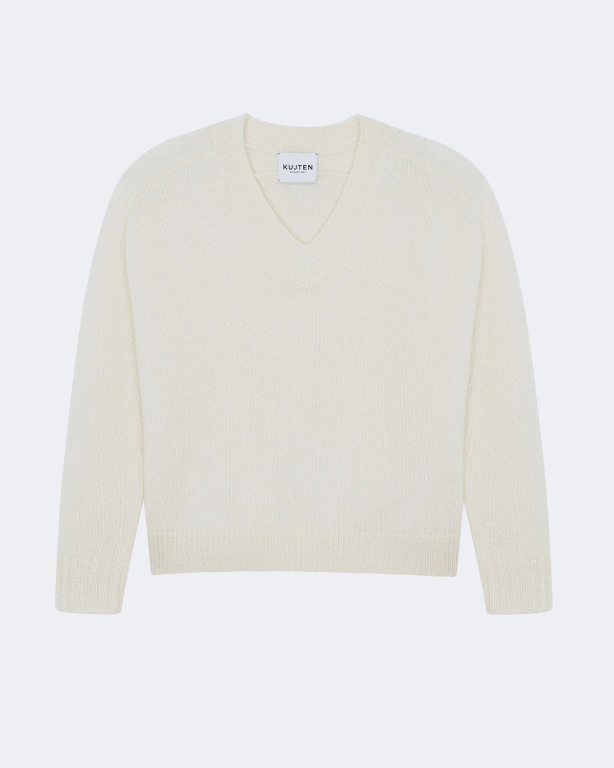 Pull en cachemire blanc pour femme - Kujten packshot