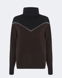 Pull en cachemire marron pour femme - Kujten packshot