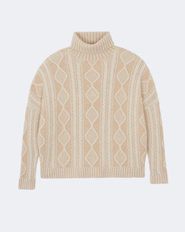 Pull en cachemire beige pour femme - Kujten packshot
