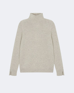 Pull en cachemire blanc et beige pour femme - Kujten packshot