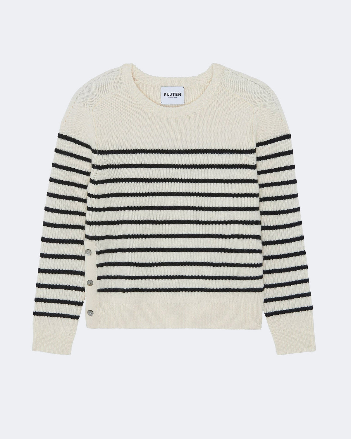 Pull en cachemire blanc pour femme - Kujten packshot