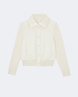 Manteau en cachemire blanc pour femme - Kujten packshot
