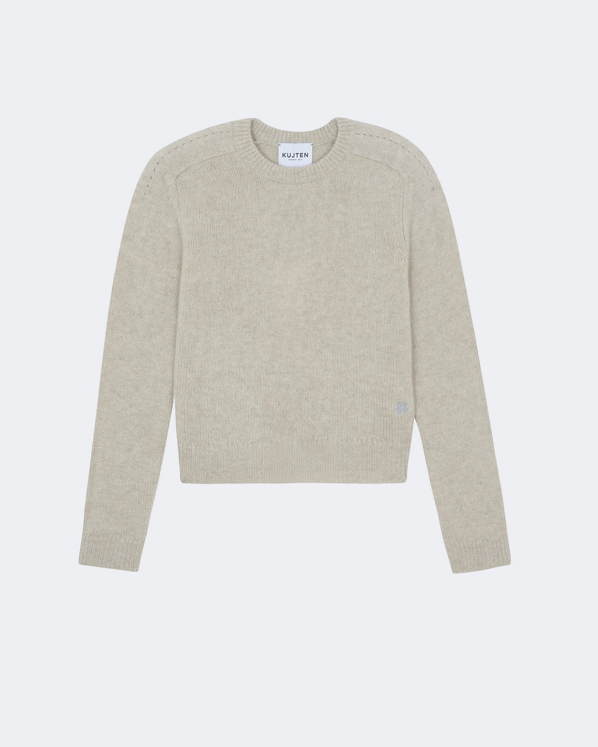 Pull en cachemire blanc et beige pour femme - Kujten packshot