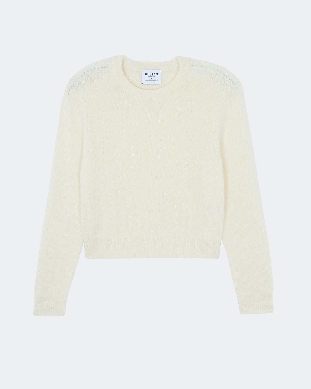 Pull en cachemire blanc pour femme - Kujten packshot