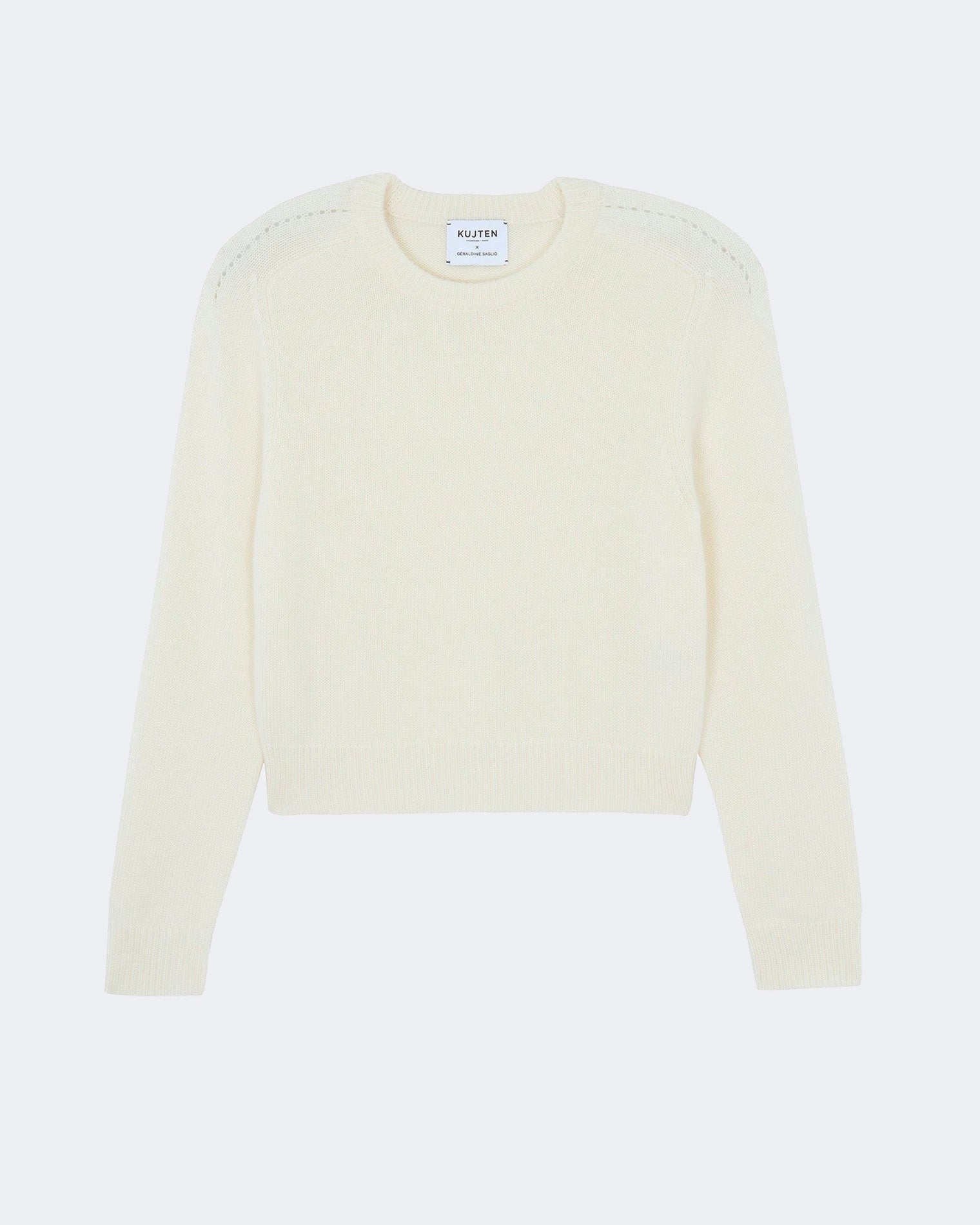 Pull en cachemire blanc pour femme - Kujten packshot