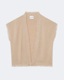 Gilet en cachemire beige pour femme - Kujten packshot