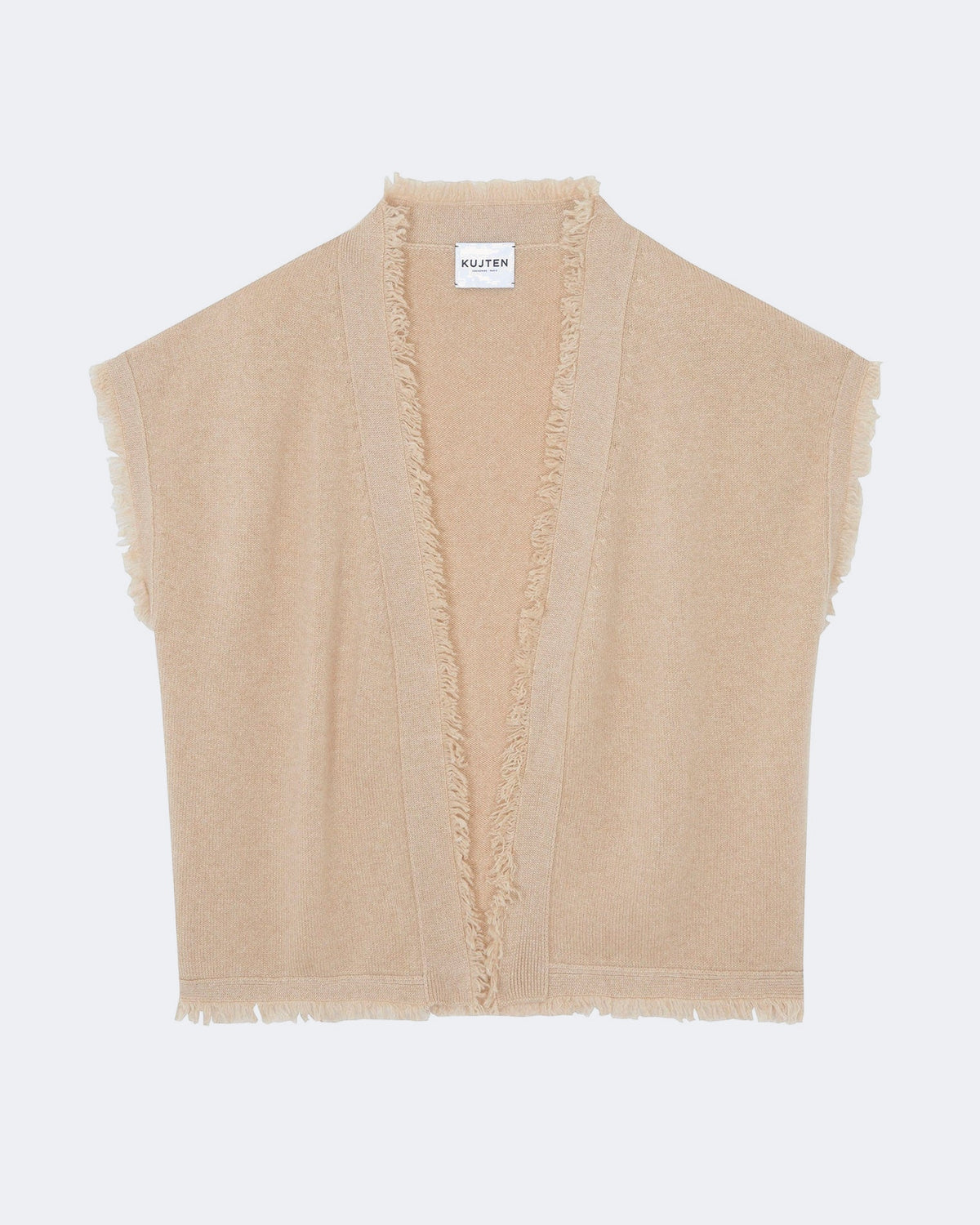 Gilet en cachemire beige pour femme - Kujten packshot