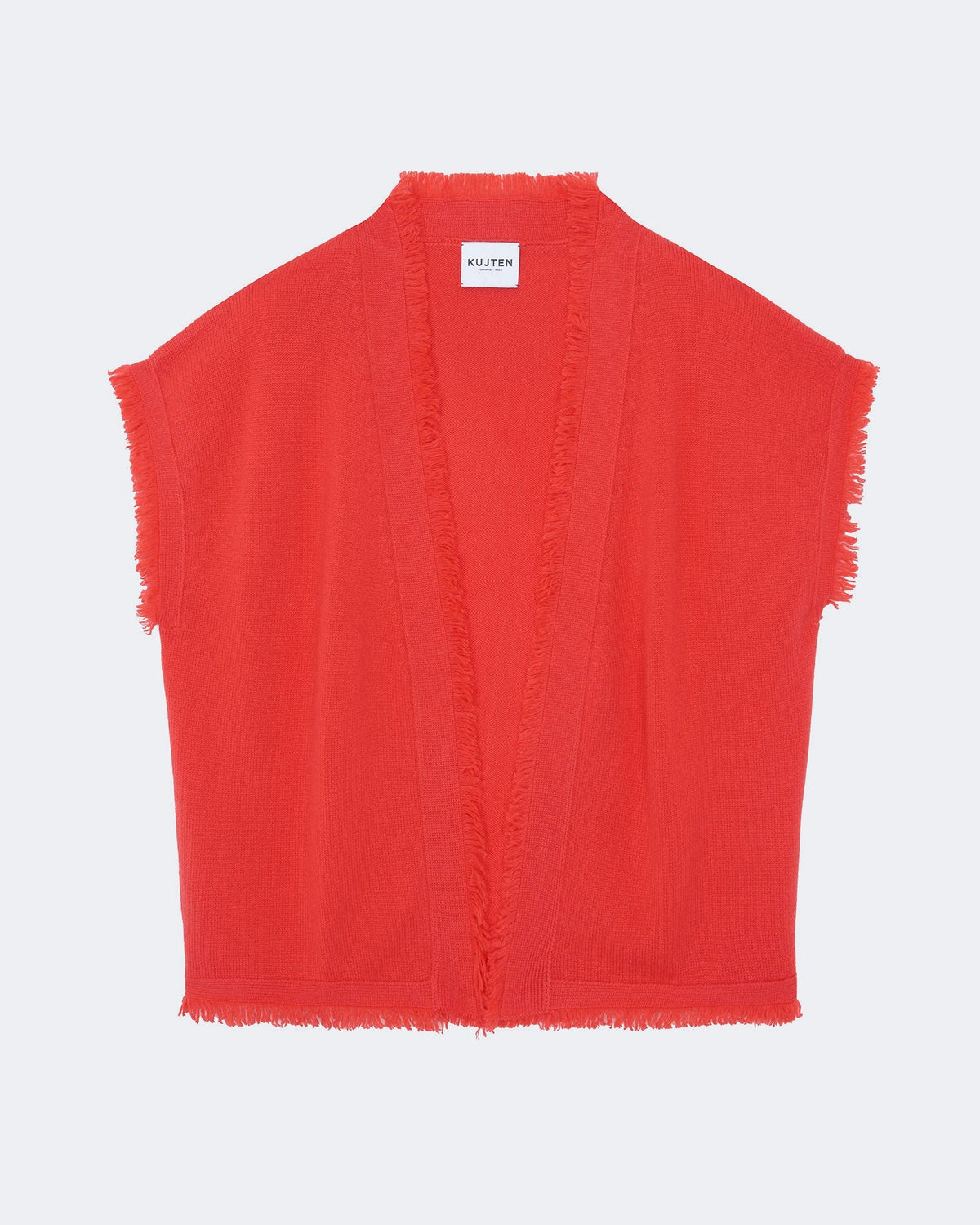 Gilet en cachemire orange, rose et rouge pour femme - Kujten packshot