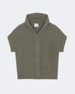 Gilet en cachemire kaki pour femme - Kujten packshot